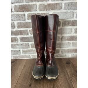 Sorel tall brown leather waterproof boots - size 8.5